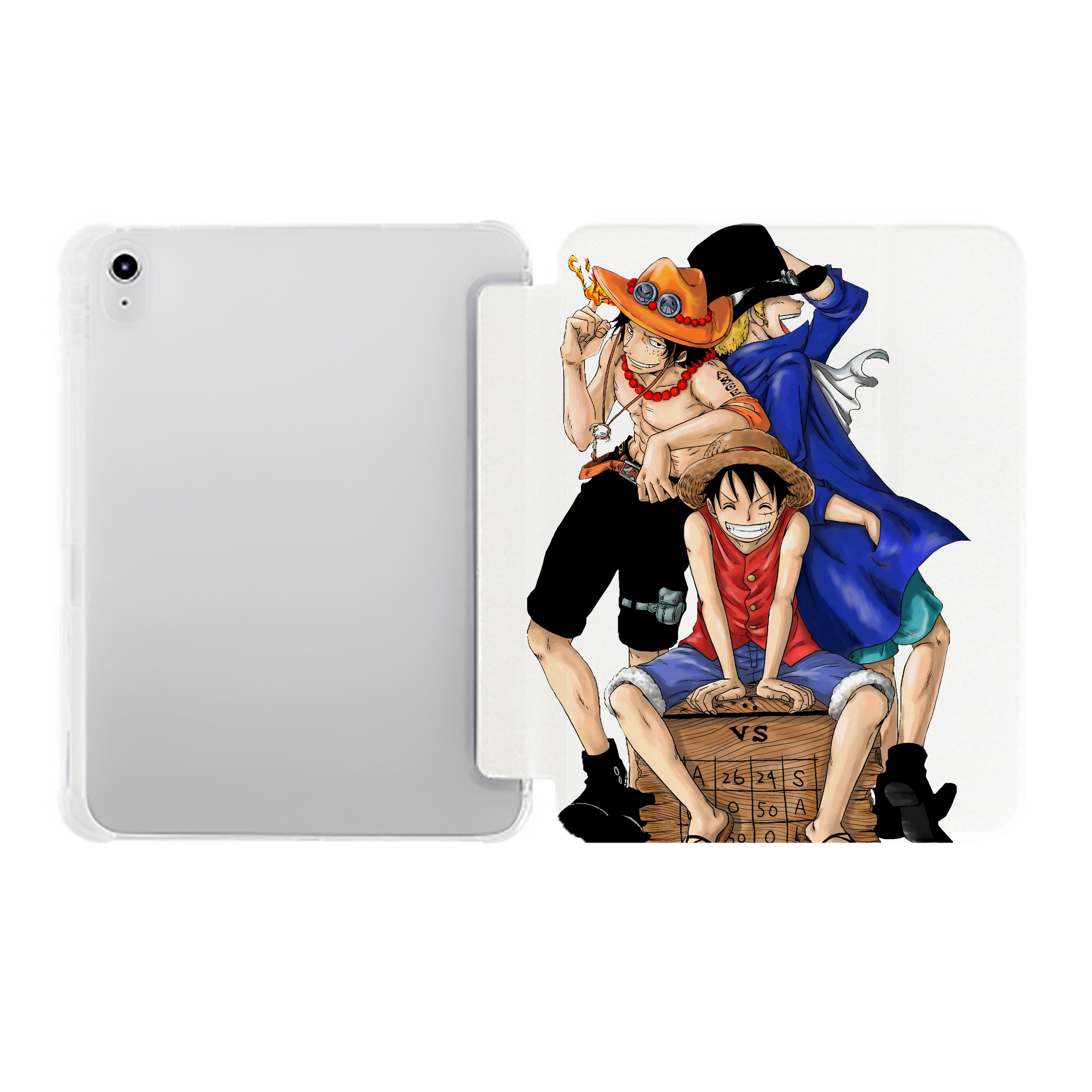 （画像用） ワンピース モンキー・D・ルフィ ONE PIECE Monkey D. Luffy IPad ケース ペン収納付き 三つ折りスタンド PUレザー×シリコン 対応機種9.5/10.5/10.9インチ